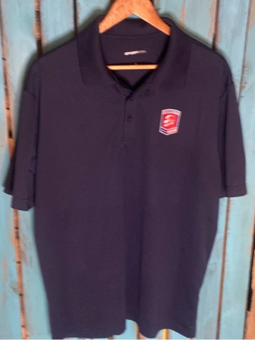 Andretti Global polo shirt size XL navy blue red white on Sport-tek blank